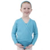 Girls Marine Blue Knitted Ballet Crossover Cardigan